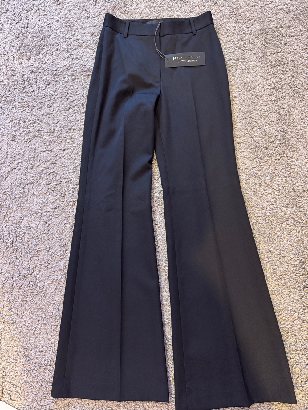 NWT Nili Lotan Black Effie Wool Wide-Leg Dress Pants size 4